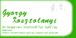 gyorgy kosztolanyi business card